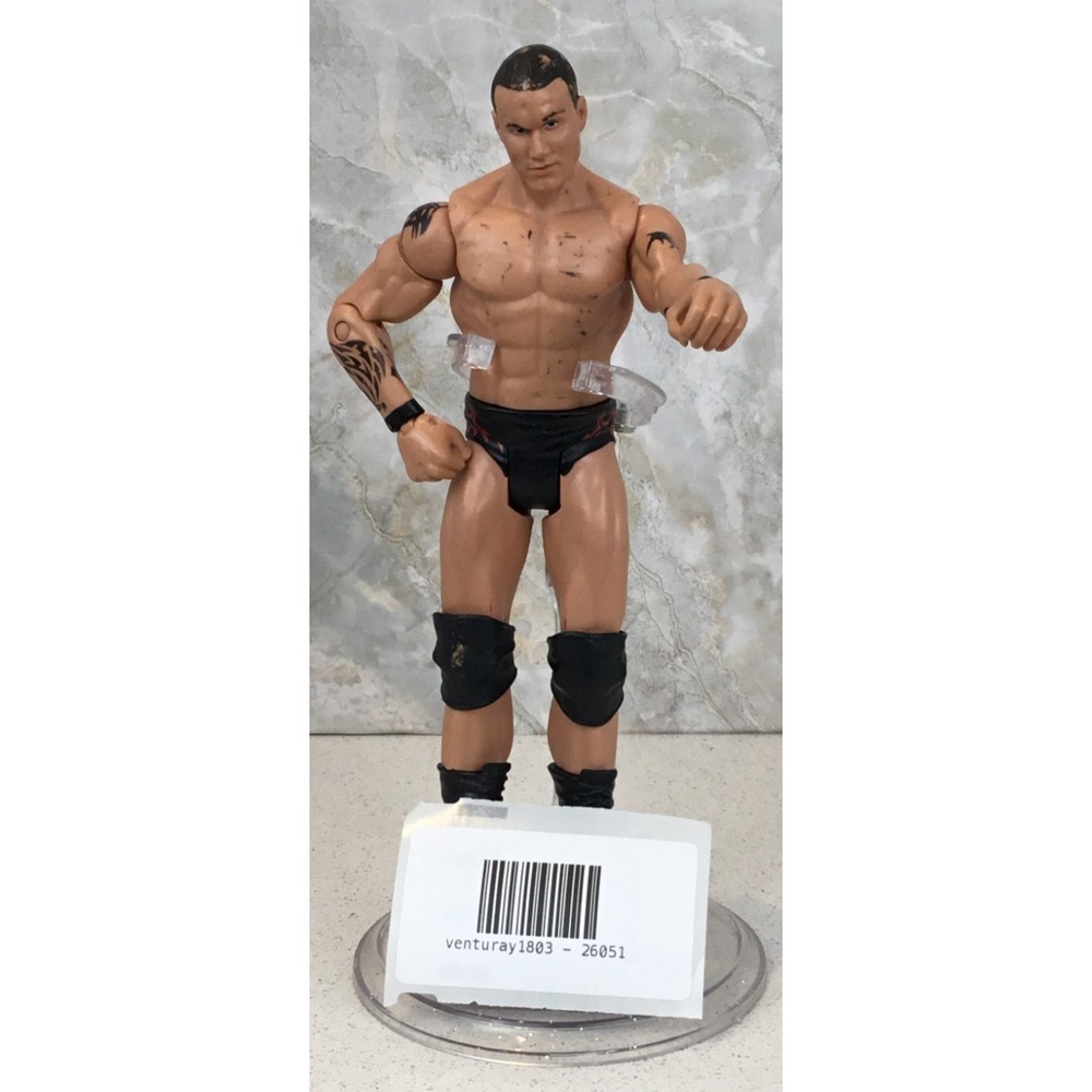 Mattel WWE Elite Randy Orton Action Figure Black Red Trunks Tattoos Loose